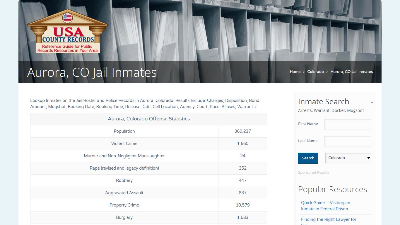 Aurora, CO Jail Inmates | Name Search