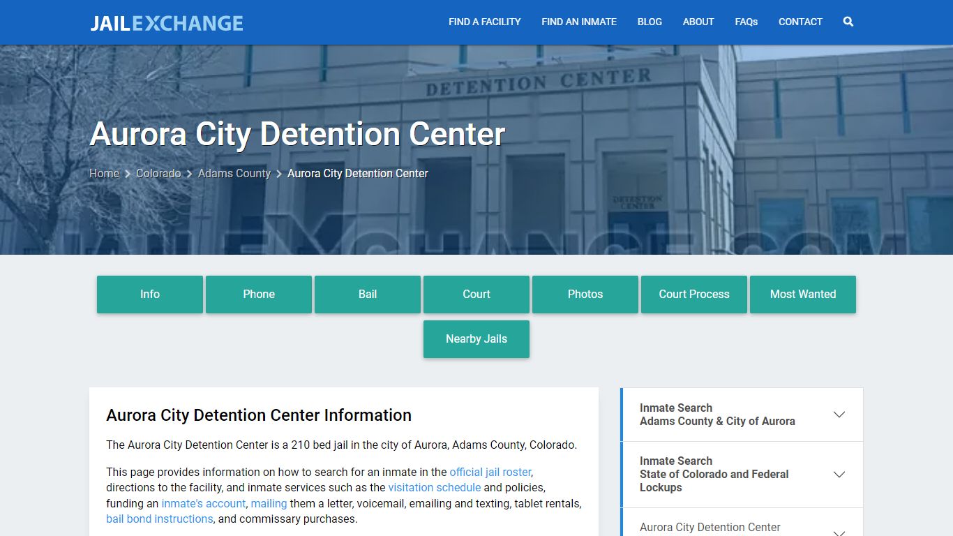 Aurora City Detention Center, CO Inmate Search, Information - Jail Exchange
